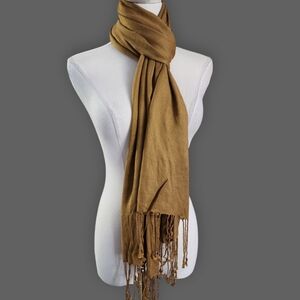 Mustard Yellow Fringe Scarf